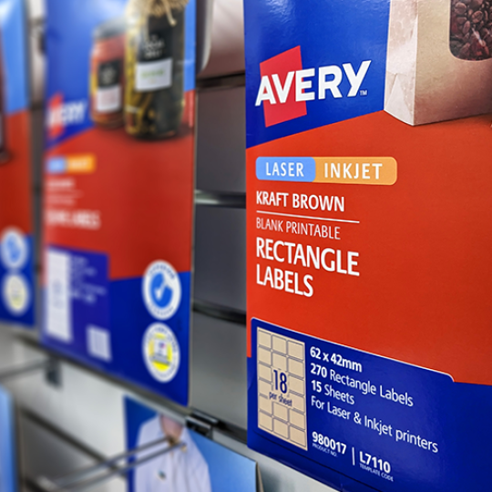 Avery Specialty Packs on shelves